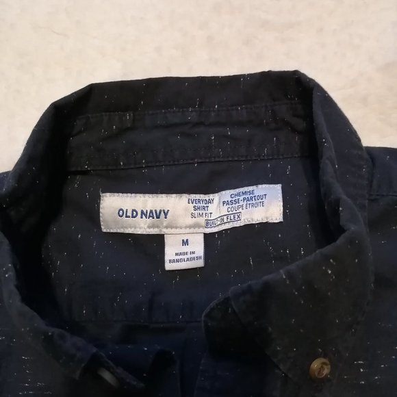Old Navy, size M, navy blue button-down shirt - Picture 3 of 8
